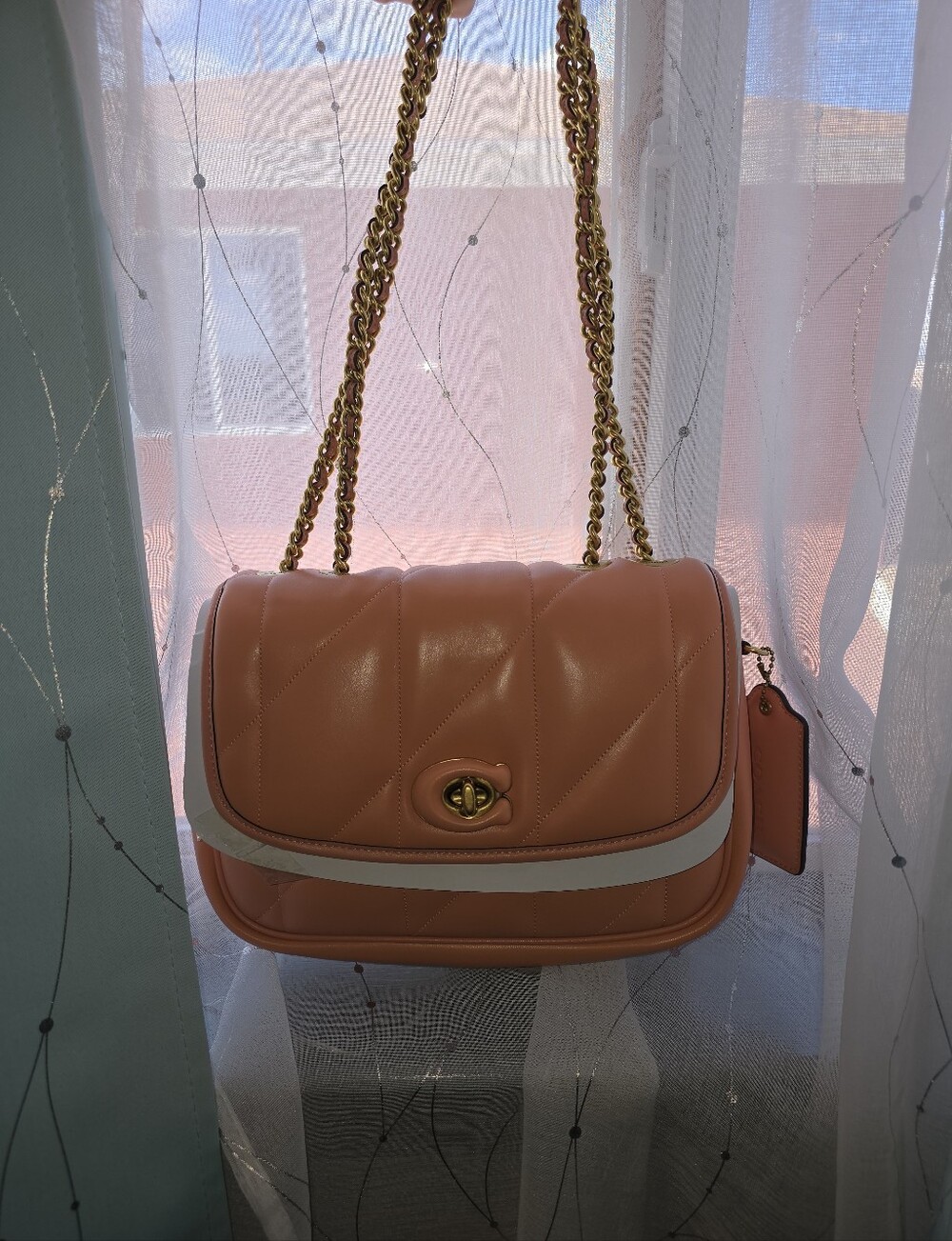Coach Madison quilted shoulder bag in Coral New no tags
